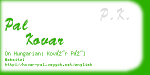 pal kovar business card